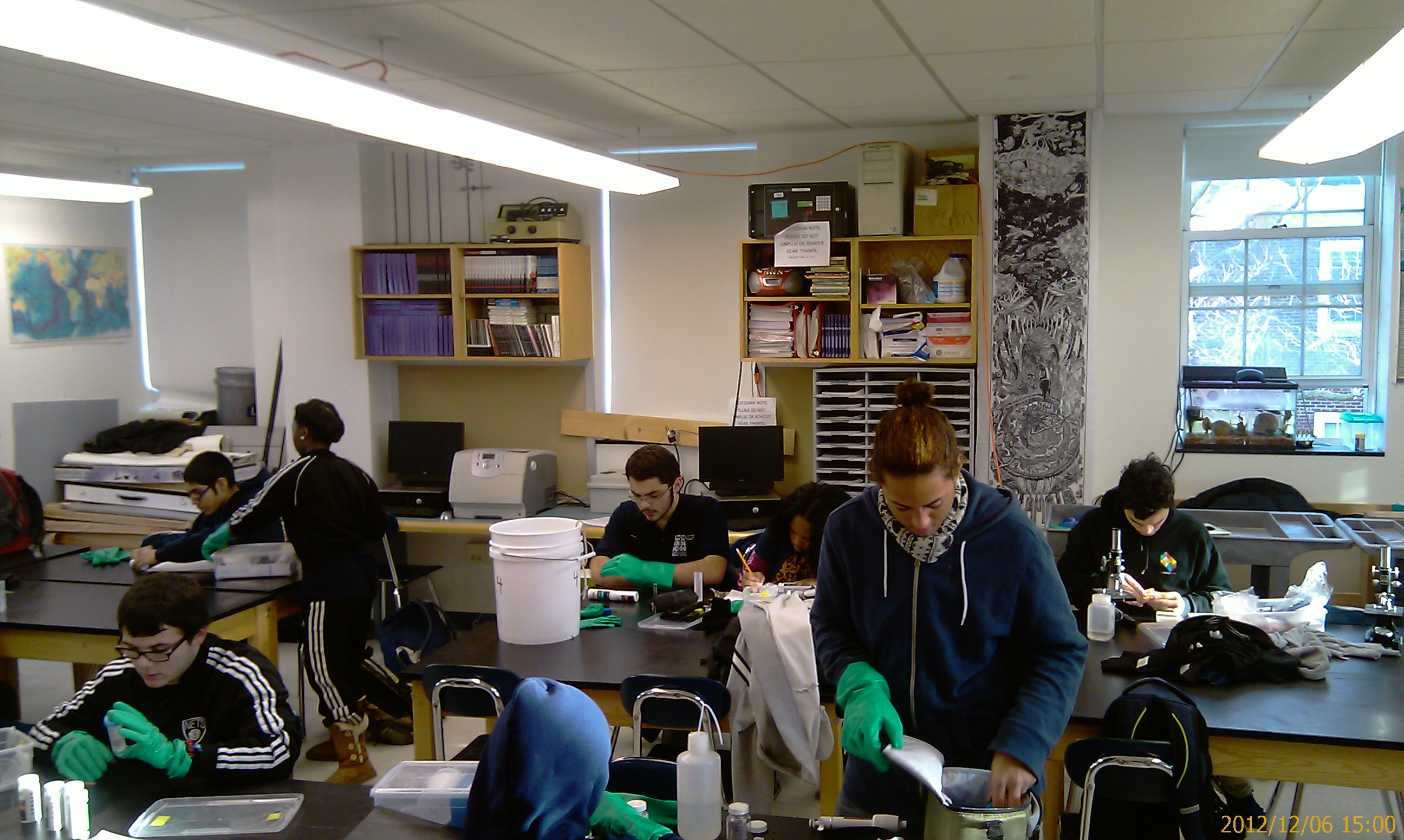 Research students processing samples in the MBRP lab.